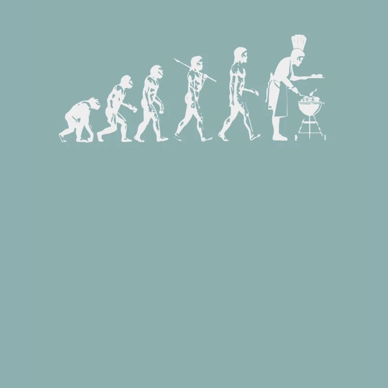 Evolution grillen Fleisch Witz Spaß Mann Geschenk