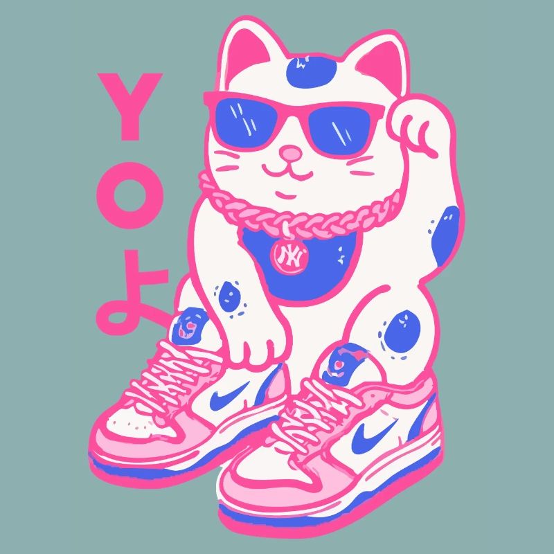 Neon Maneki Sneaker Chat