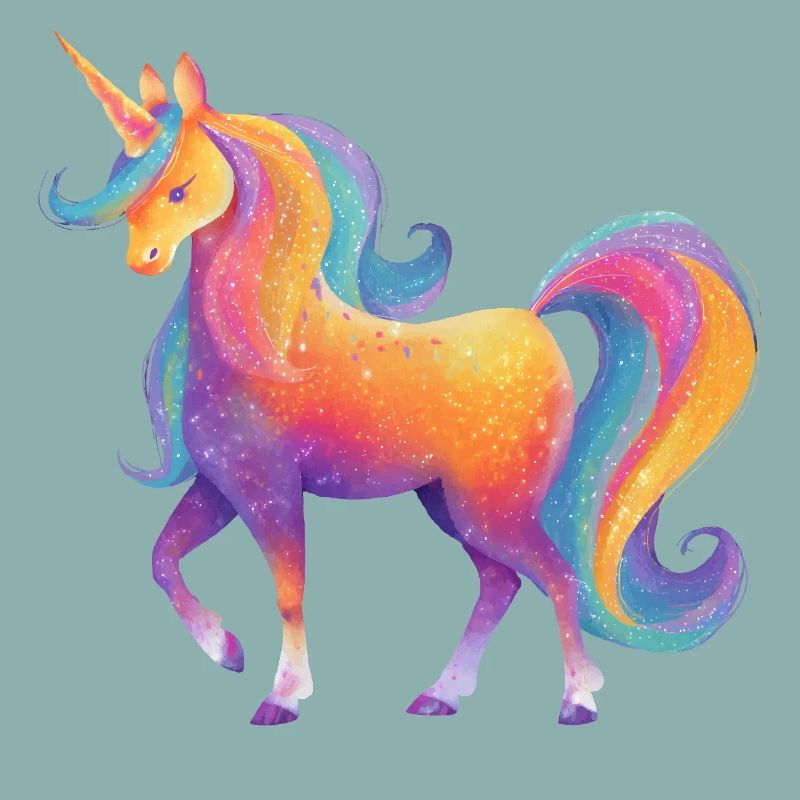 Glitter Rainbow Unicorn