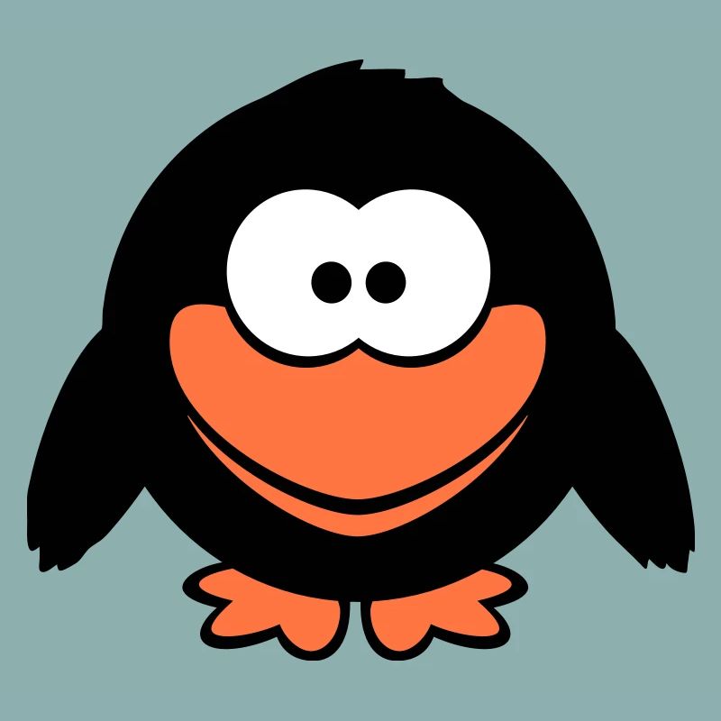 Rabe Comic Vogel steht guckt lustig Cartoon Humor