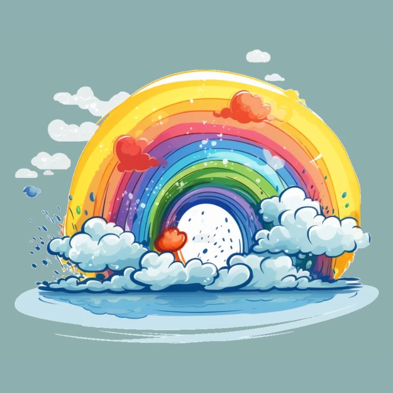 Arc-en-ciel avec des nuages
