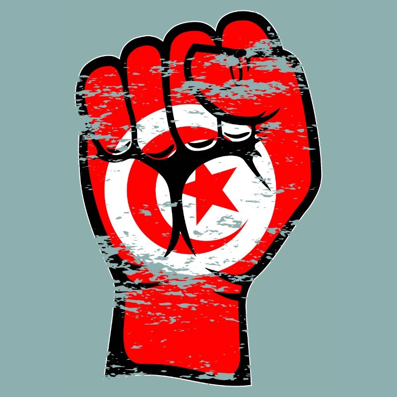 Tunisie Drapeau Poing Main Symbole utilisé
