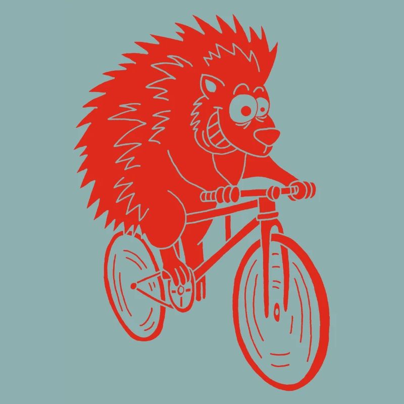 hérisson rouge à vélo