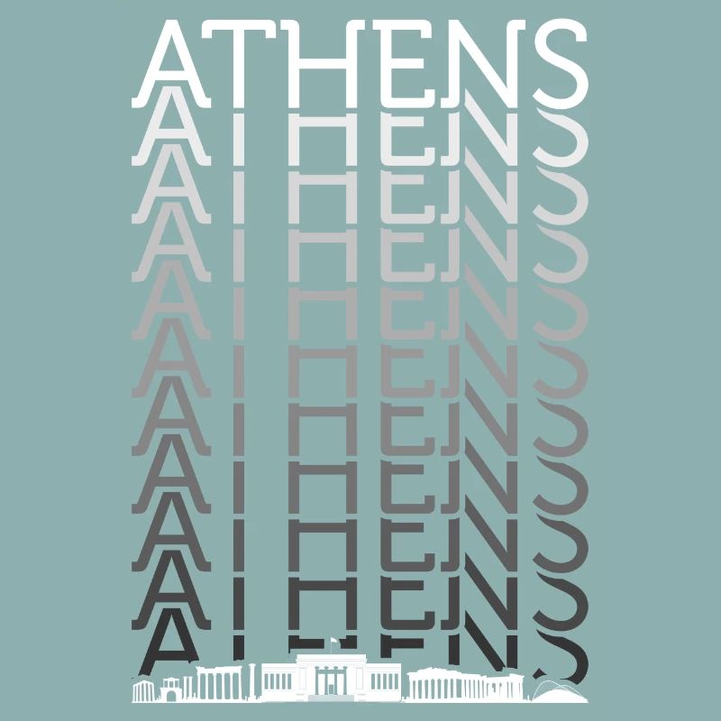 Athen Skyline Echo Typografie