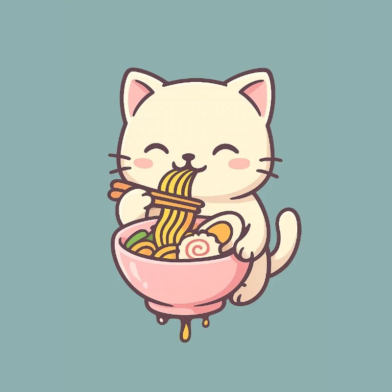 Chats mignons avec conception de salade de pâtes