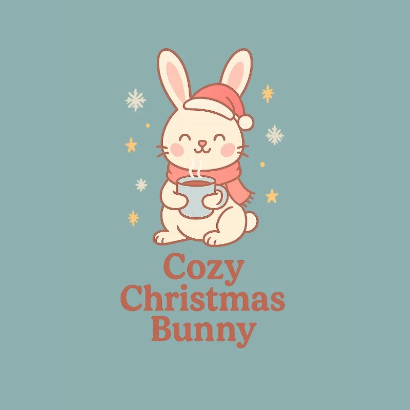 Gemütlicher Weihnachts-Hase mit Tee