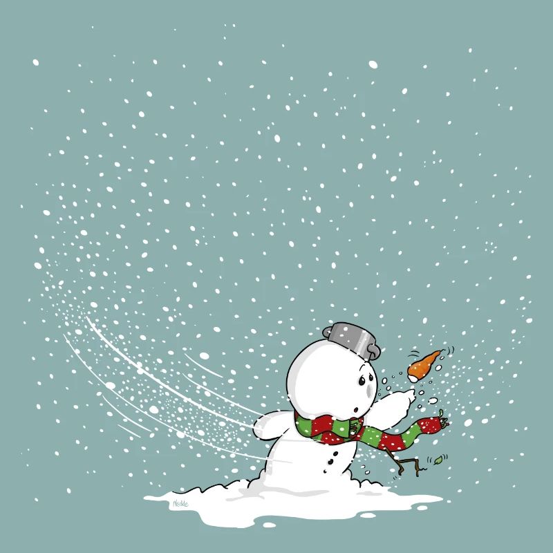 Schneemann im Sturm