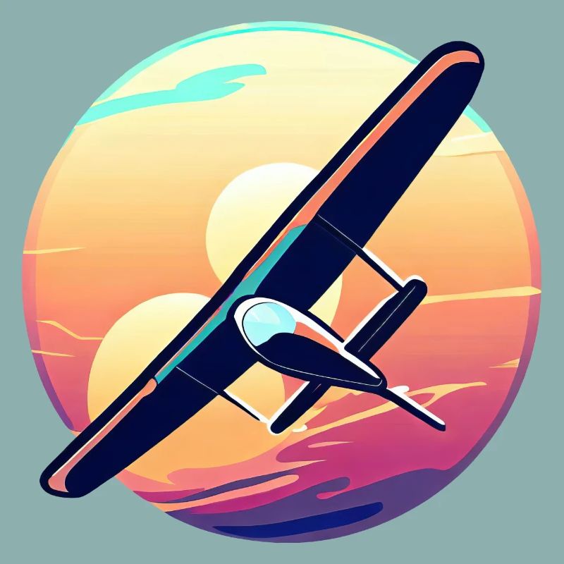 Glider at sunset design
