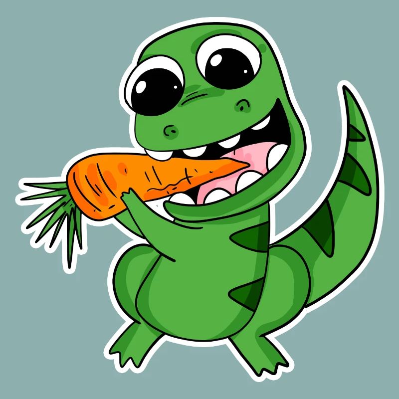 Dino mange des carottes