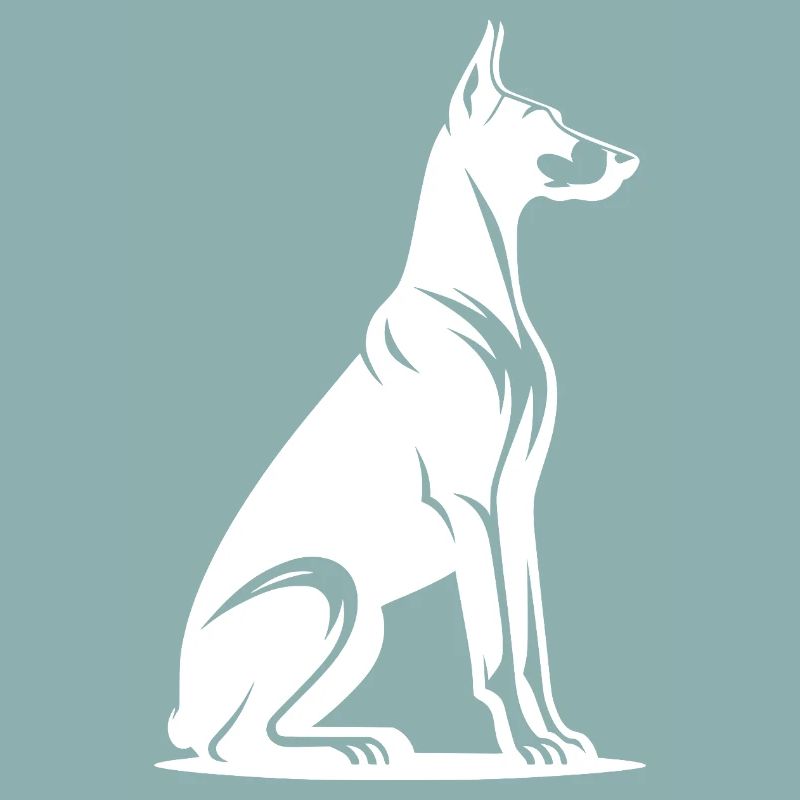 Silhouette du chien de garde doberman loyal