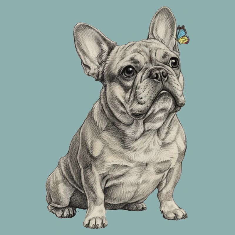 Bouledogue avec accent papillon