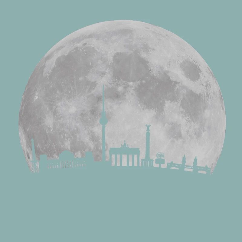 Berlin skyline in front of moon TV Tower Bundestag