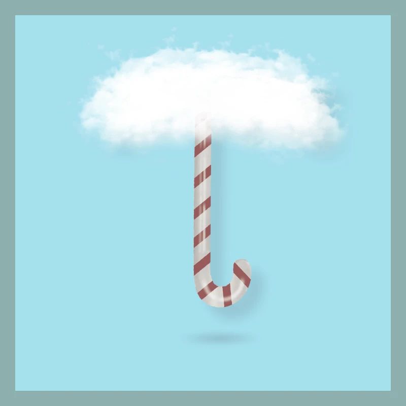 Zuckerstange mit Wolken