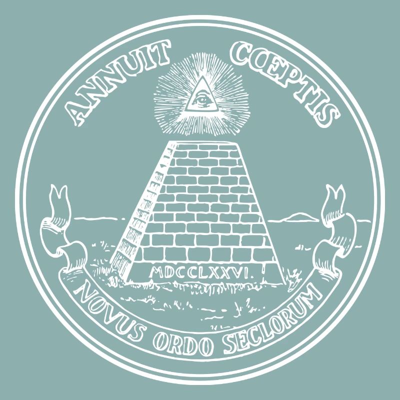 All seeing eye, pyramid, dollar, freemason, god