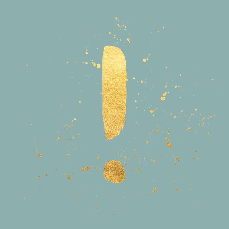 Exclamation mark! gold decoration icon & gift