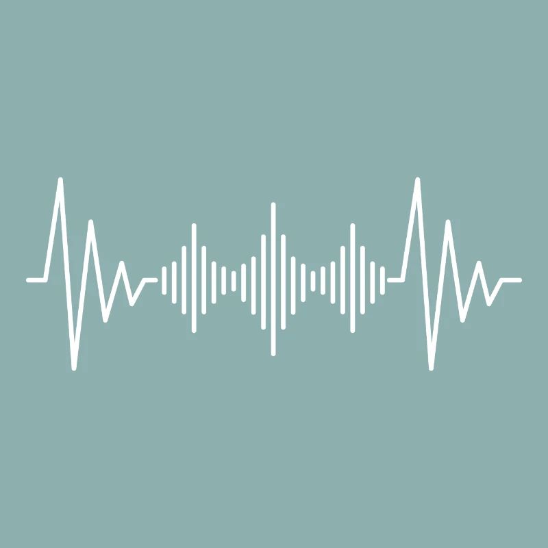 Podcast heartbeat white