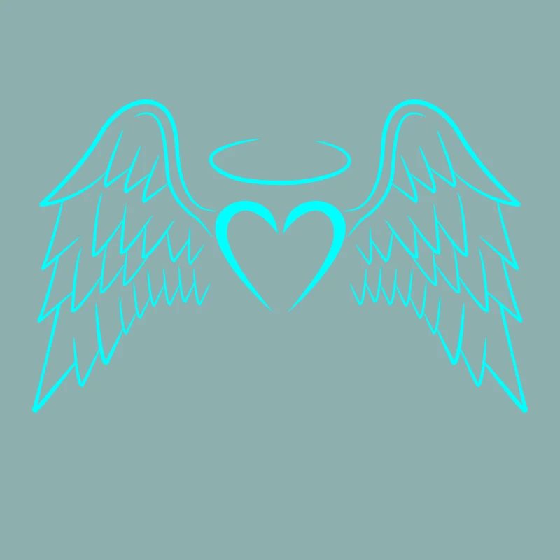 New heart angel wings vector