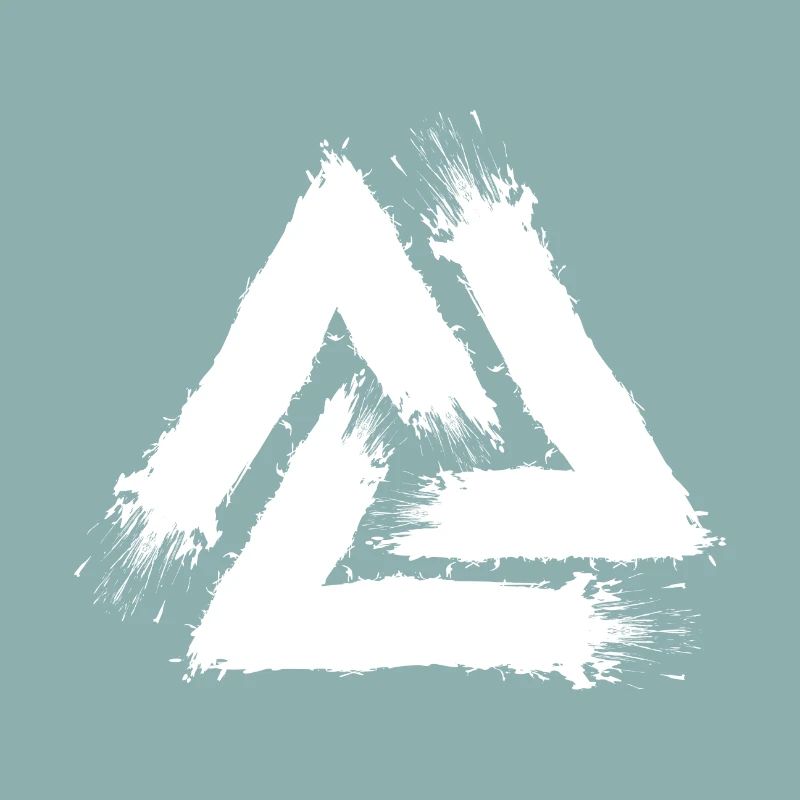 Valknut Symbole Blanc Brosse Nouveau