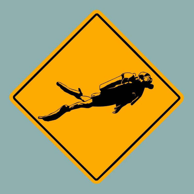 Diving Road Sign Diving Diver Diving