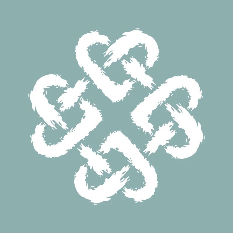 Celtic knot heart infinity white