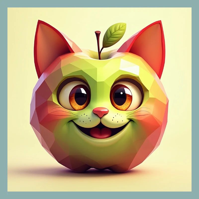 Katze Apfel