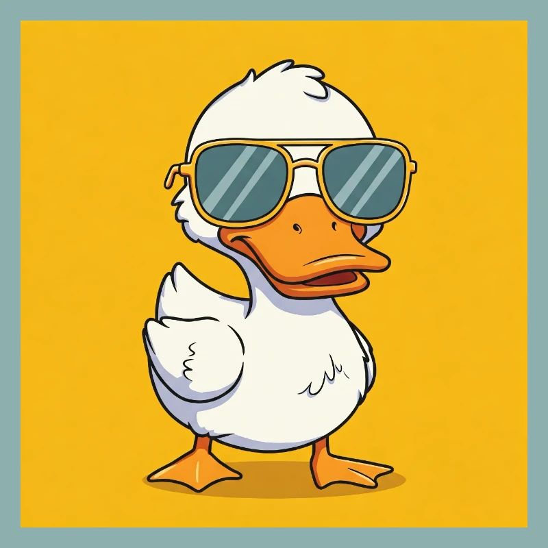 Pionnier de la tendance sur l’étang – canard avec lunettes de soleil