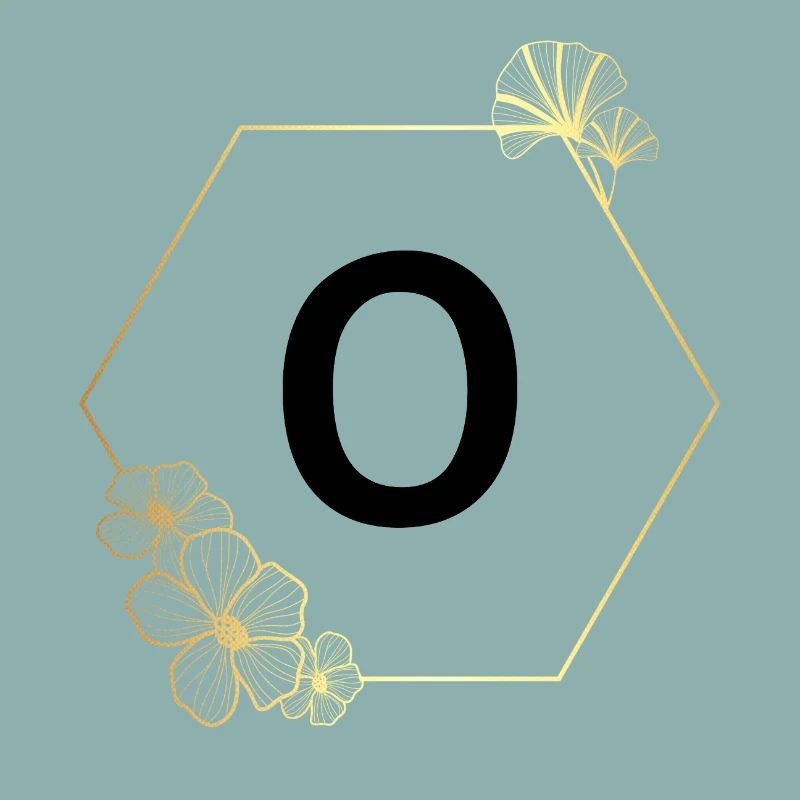 Lettre o cadre Floral doré
