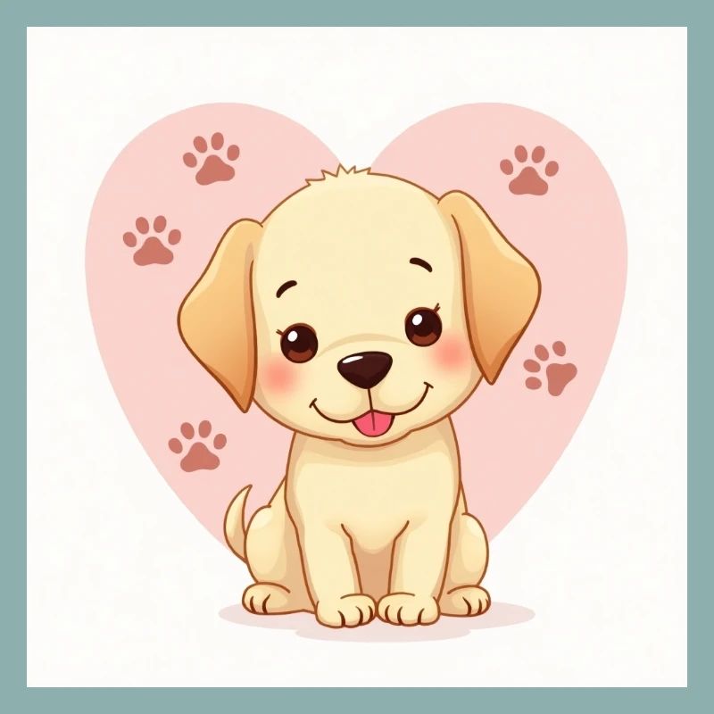 Flux Dev A whimsical pastelhued dog cute cartoon