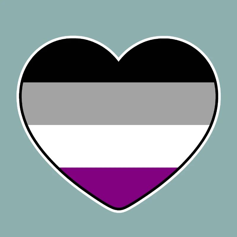 Herz in den Farben der asexuellen Flagge