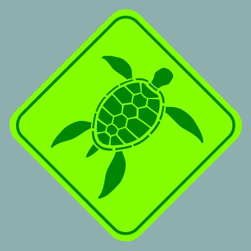 Turtle Danger Notice Sign Caution