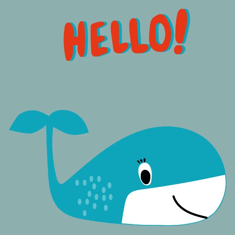 Fröhlicher Wal sagt Hallo - Geschenkidee