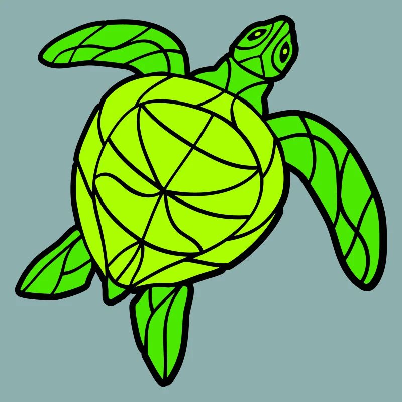 Tortue d’eau lignes traits motif agréable cool