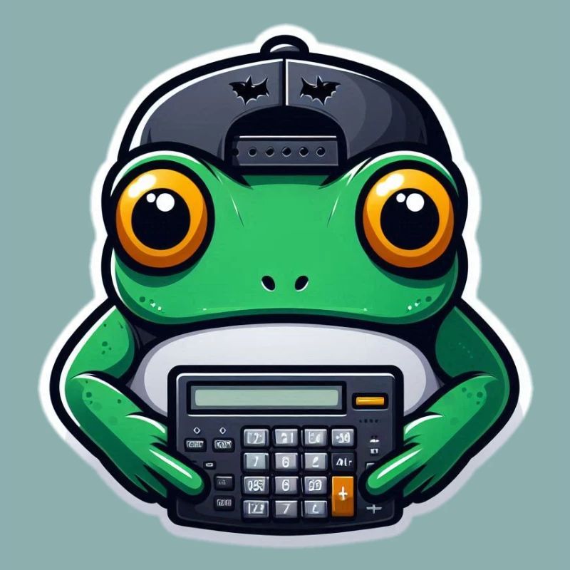 Grenouille avec calculatrice