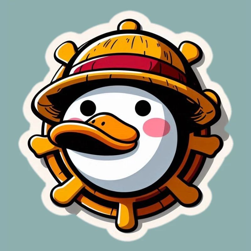 Duck with Straw Hat