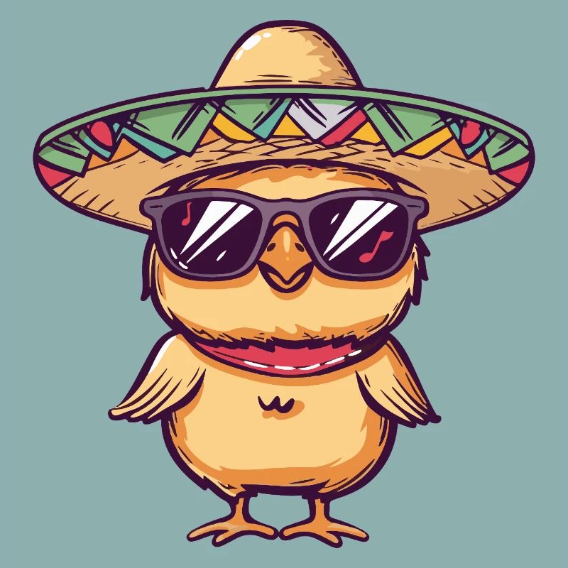 Chicks Chicken Comic Funny Sombrero