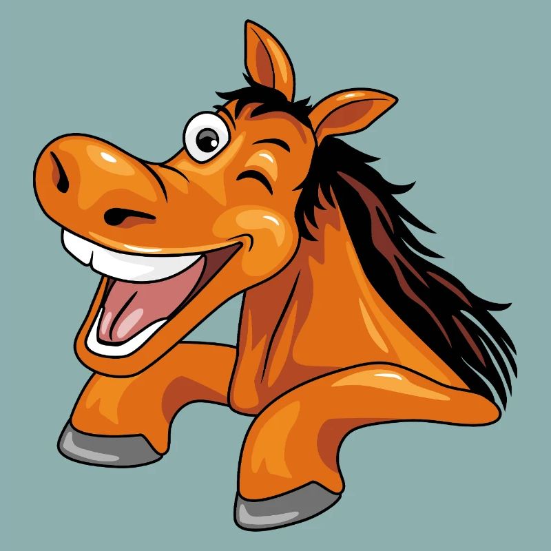 Drôle de coup d’œil cheval rieur