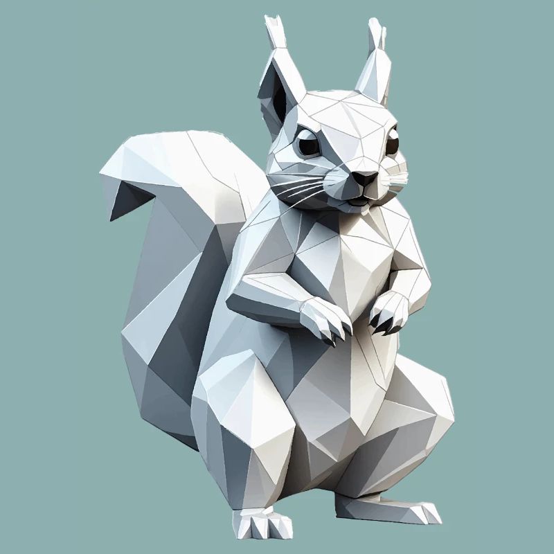 Squirrel - Cute Low Polygon Design