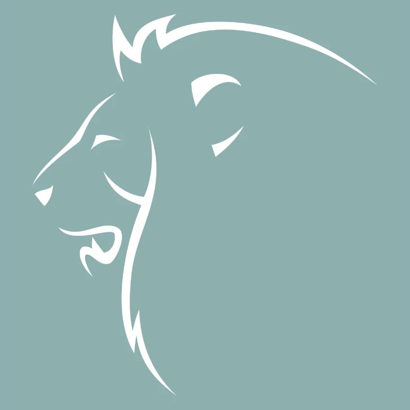 lion head siluette white