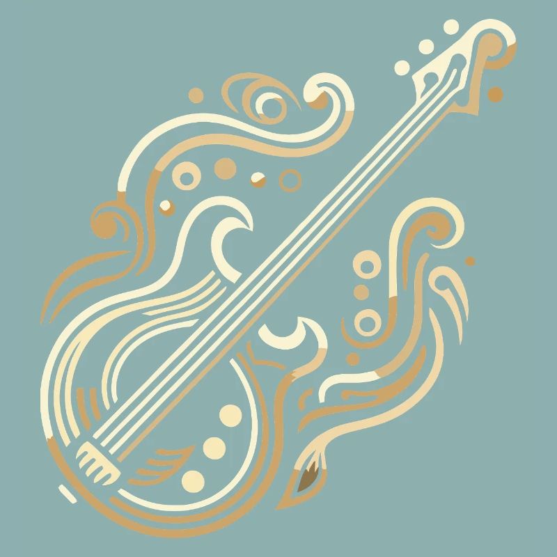 Guitare Basse Art Déco Dorée