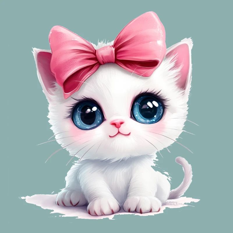 Cute cat with bow on head