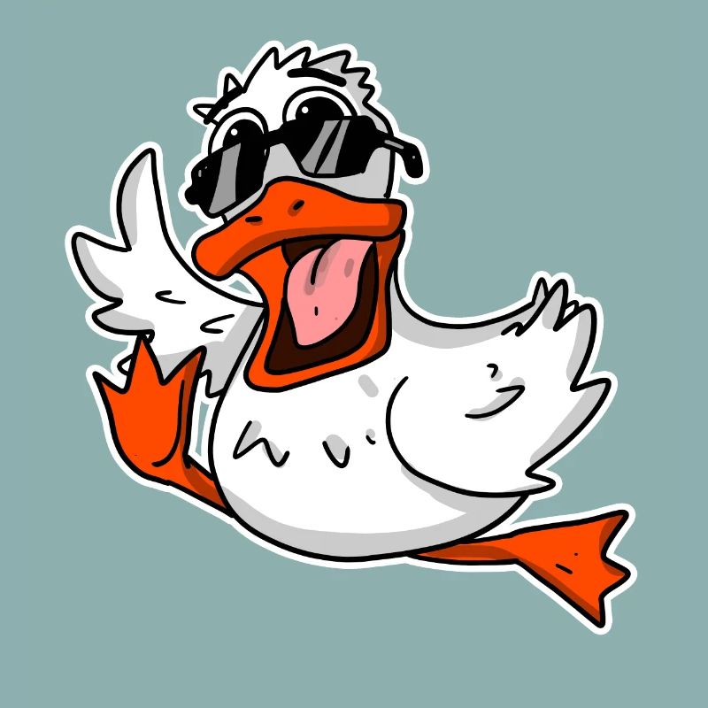 Cool duck with sunglasses