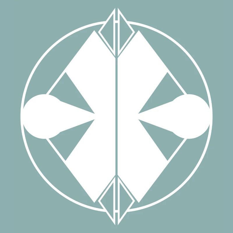 Sleek white logo – symmetrical and universal design