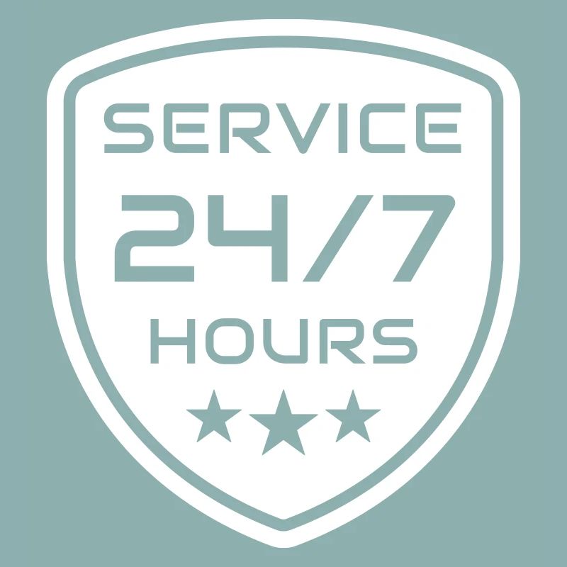 professional 24/7 support service logo. 24 hours s