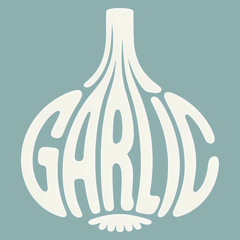 Garlic - Cool Vegetable Logo