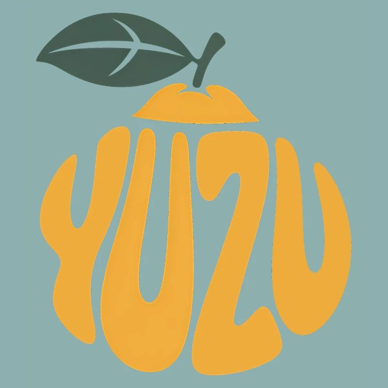 Yuzu - Cool Fruit Logo