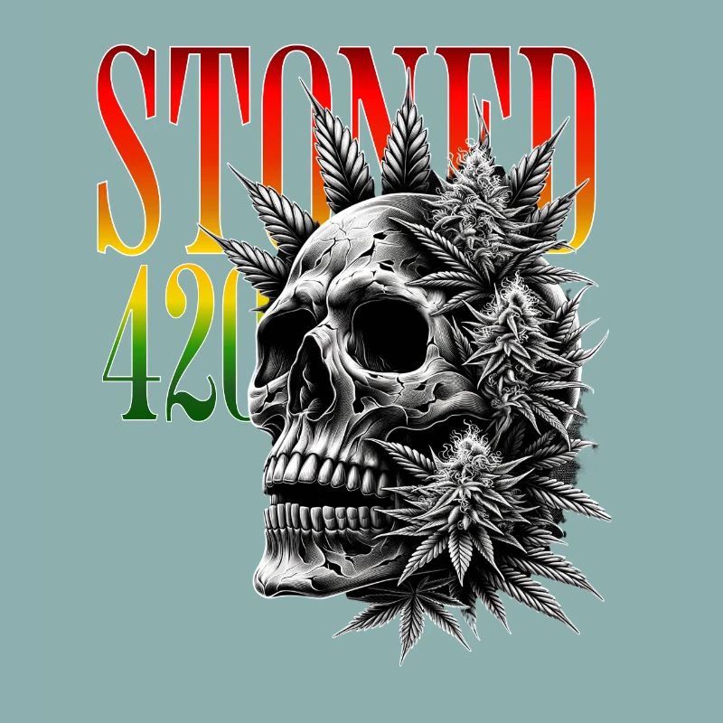 Stoned 420 Skull – Weed & Skull