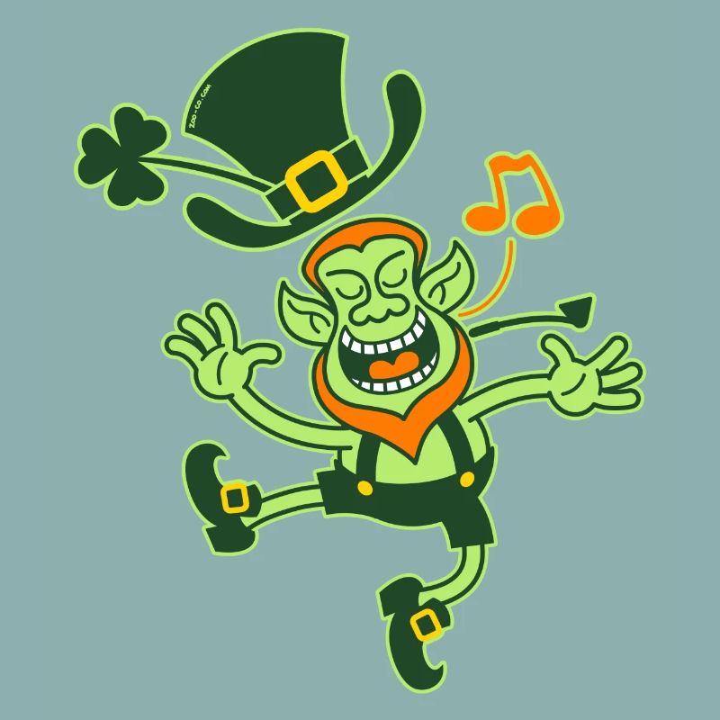 Lutin de Saint-Patrick danse et chante joyeusement