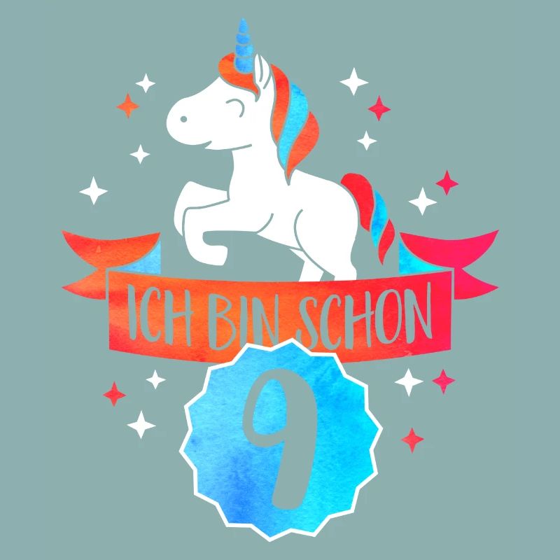 J’ai neuf ans - anniversaire-Einhorn