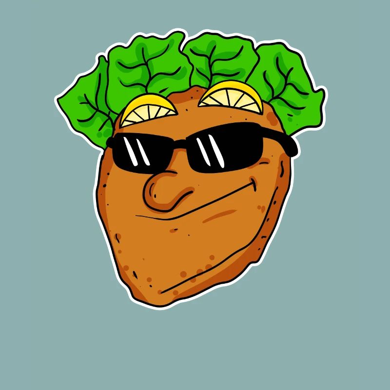 Cool schnitzel with sunglasses