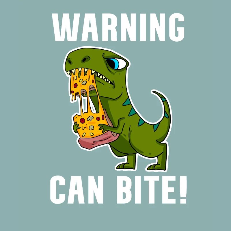 Dinosaurier mit Pizza